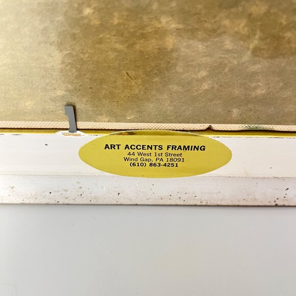 Original Artwork Framed Winter Village Scene Painting By B. Hummer - Picture 7 of 9